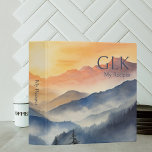 Modern Watercolor Sunset Family Recipes 3 Ring Binder<br><div class="desc">This simple design adds style to your kitchen, with watercolor rendition of a misty mountain sunset in rust, burnt orange, teal and cream. Gather your favorite family recipes and add your family memories to make this a cherished keepsake. Add a name to personalize it. Makes a great bridal shower, Christmas...</div>