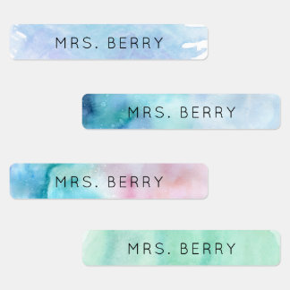 Modern Watercolor Teacher Name  Labels