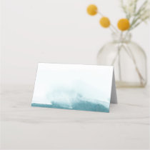 Modern Watercolor | Teal Buffet Food Label Cards