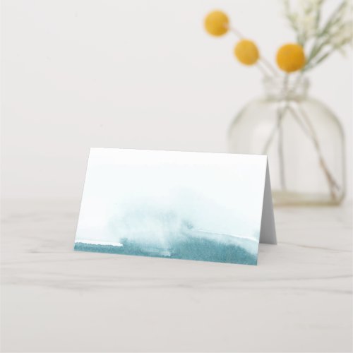 Modern Watercolor  Teal Buffet Food Label Cards