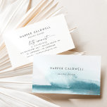 Modern Watercolor | Teal Business Card<br><div class="desc">This modern watercolor teal business card is perfect for a small business owner,  consultant,  stylist and more! The minimalist,  classic and elegant design collection features simple water color paint brush strokes in pretty jewel tones.</div>