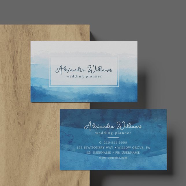 Modern Watercolor | Teal Business Card (Creator Uploaded)