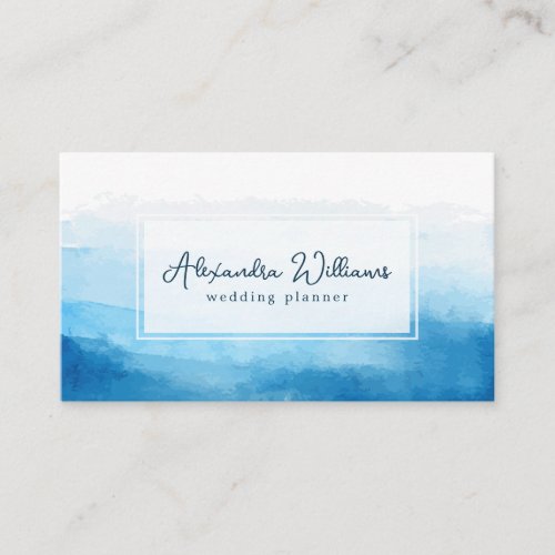 Modern Watercolor  Teal Business Card