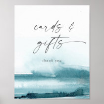 Modern Watercolor | Teal Cards and Gifts Sign