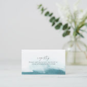 Modern Watercolor | Teal Gift Registry Enclosure Card (Standing Front)