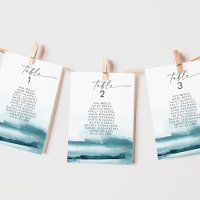 Modern Watercolor | Teal Seating Chart Cards