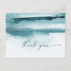 Modern Watercolor | Teal Thank You Postcard