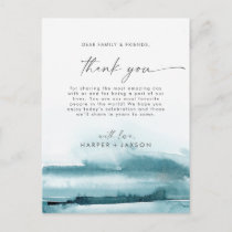 Modern Watercolor | Teal Thank You Reception Card