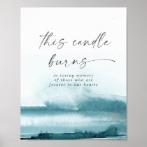 Modern Watercolor | Teal This Candle Burns Sign