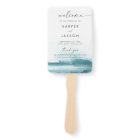 Modern Watercolor | Teal Wedding Program Hand Fan