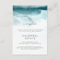 Modern Watercolor | Teal Wedding Reception Enclosure Card