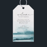 Modern Watercolor | Teal Wedding Welcome Gift Tags<br><div class="desc">These modern watercolor teal wedding welcome gift tags are perfect for a stylish contemporary wedding. The minimalist, classic and elegant design collection features simple water color paint brush strokes in pretty jewel tones. Personalize the tags with the location of your wedding, a short welcome note, your names, and wedding date....</div>