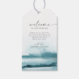 Modern Watercolor | Teal Wedding Welcome Gift Tags