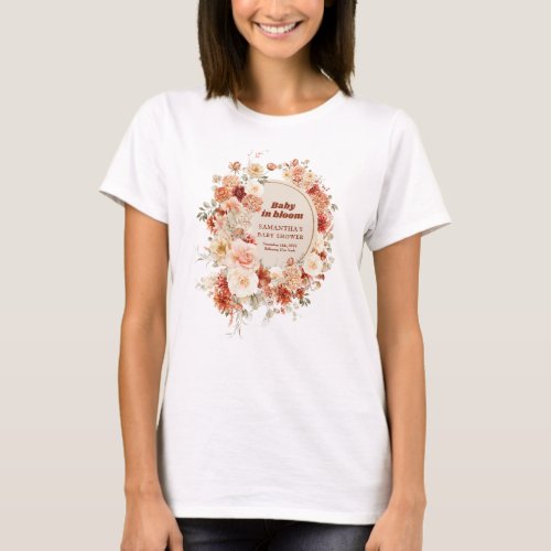 Modern watercolor terracotta burgundy mom_to_be T_Shirt