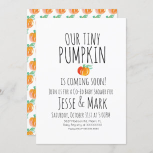 Modern Watercolor Tiny Pumpkins Baby Shower Invitation