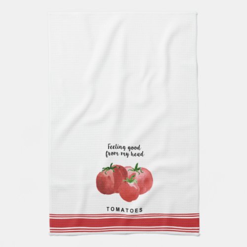 Modern watercolor tomato pun kitchen towel