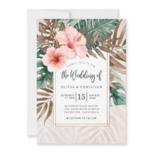 Modern Watercolor Tropical Greenery Floral Wedding