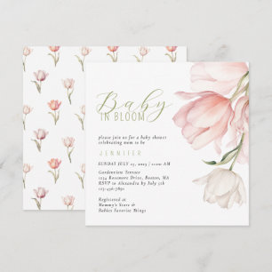 Modern Watercolor Tulip Baby Shower Invitation
