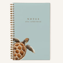 Modern Watercolor Turtle Personalized