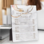 Modern watercolor washed gray salon price list plaque<br><div class="desc">Copper gold and blush abstract hand painted shapes on a light gray washed watercolor background making a modern sophisticated salon price list plaque with modern minimal typography script. Easy to personalize with your details! Ideal for makeup artists, cosmetologists, personal stylists, hairstylists, beauty specialists, nail technicians, interior designers, lifestyle bloggers, boutique...</div>