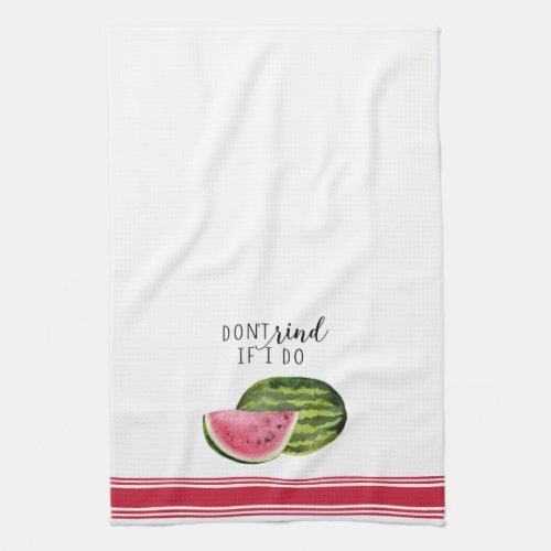 Modern watercolor watermelon pun kitchen towel