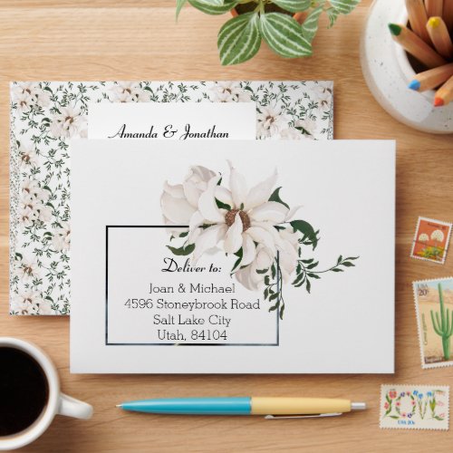 Modern Watercolor Wedding Envelope Pre_addressed