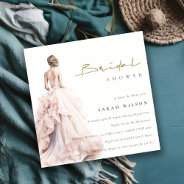 Modern Watercolor Wedding Gown Bridal Shower Invitation at Zazzle