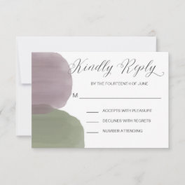 Modern Watercolor Wedding Invitation RSVP Card