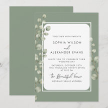 Modern Watercolor Wedding Invitations. 