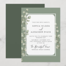 Modern Watercolor Wedding Invitations. 