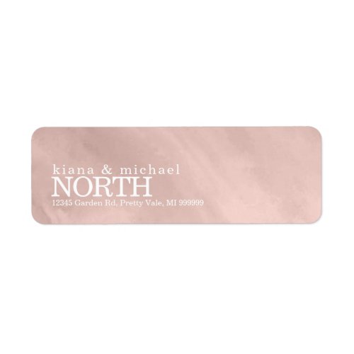 Modern Watercolor Wedding Rose Gold ID816 Label