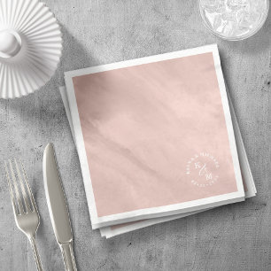 Modern Watercolor Wedding Rose Gold ID816 Napkins