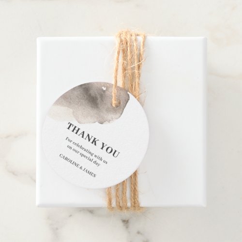 Modern Watercolor Wedding Thank You Favor Tags