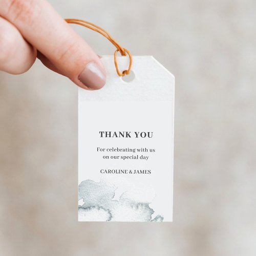 Modern Watercolor Wedding Thank You Gift Tags