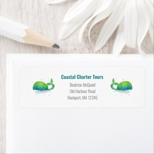 Modern Watercolor Whale Label