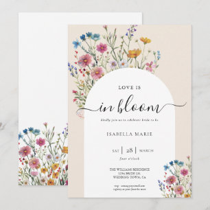 Modern Watercolor Wildflower Bridal Shower Invitation