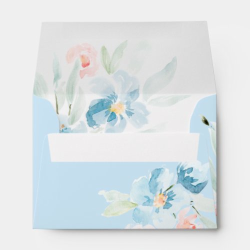 Modern Watercolor Wildflower  Design Envelope