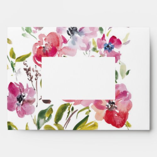 Modern Watercolor Wildflower  Design Envelope