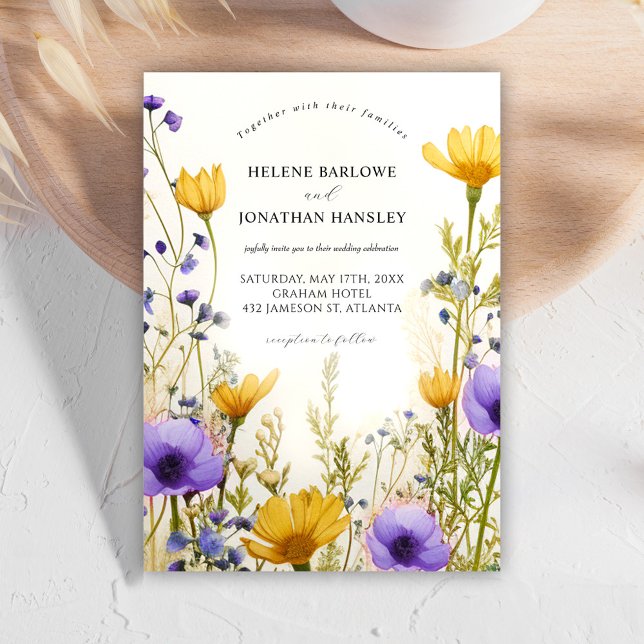Modern Watercolor Wildflower Elegant Wedding Invitation (Modern Watercolor Wildflower Elegant Wedding Invitation)