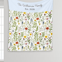 Modern Watercolor Wildflower Pattern Personalized