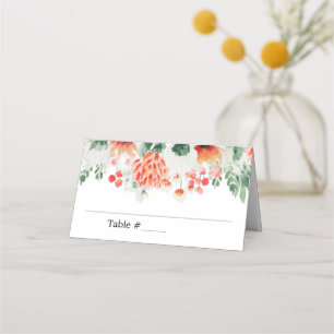 Modern Watercolor Wildflowers Trendy Floral Place Card