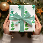Modern Watercolor Winter Pine Green Tree Christmas Wrapping Paper<br><div class="desc">Modern Watercolor Winter Pine Green Tree Christmas</div>