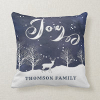 Modern Watercolor winter scene joy personalized
