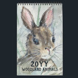 Modern Watercolor Woodland Forest Animals Nature Calendar<br><div class="desc">Modern Watercolor Woodland Forest Animals Nature Calendar</div>
