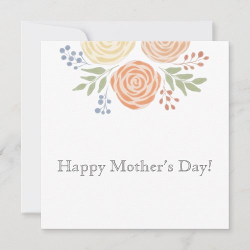 Modern Watercolor Yellow Floral Mothers Day