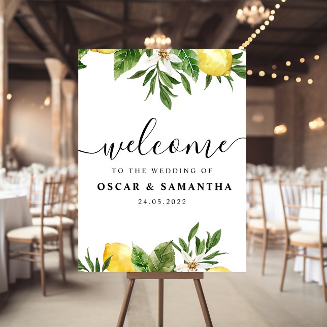 Modern Watercolor Yellow Lemons & Leaf  Foam Board (Creator Uploaded)