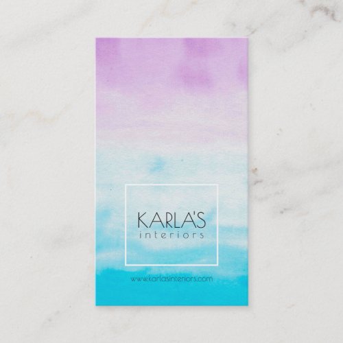 Modern Watercolors background Interior Design Business Card