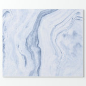 Modern Watercolors Blue-Gray Marble Swirls Wrapping Paper (Flat)