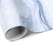 Modern Watercolors Blue-Gray Marble Swirls Wrapping Paper (Roll Corner)