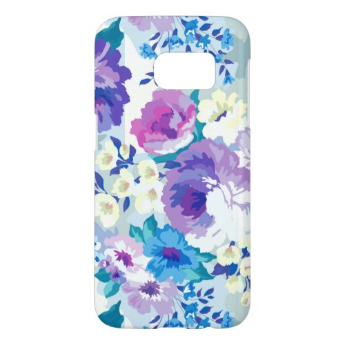 Modern Watercolors Colorful Summer Flowers Pattern Samsung Galaxy S7 Case